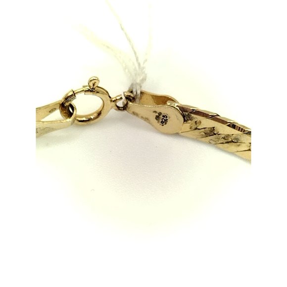 Sterling Silver Gold Toned Flat Chain Bracelet 7" - Picture 3 of 3